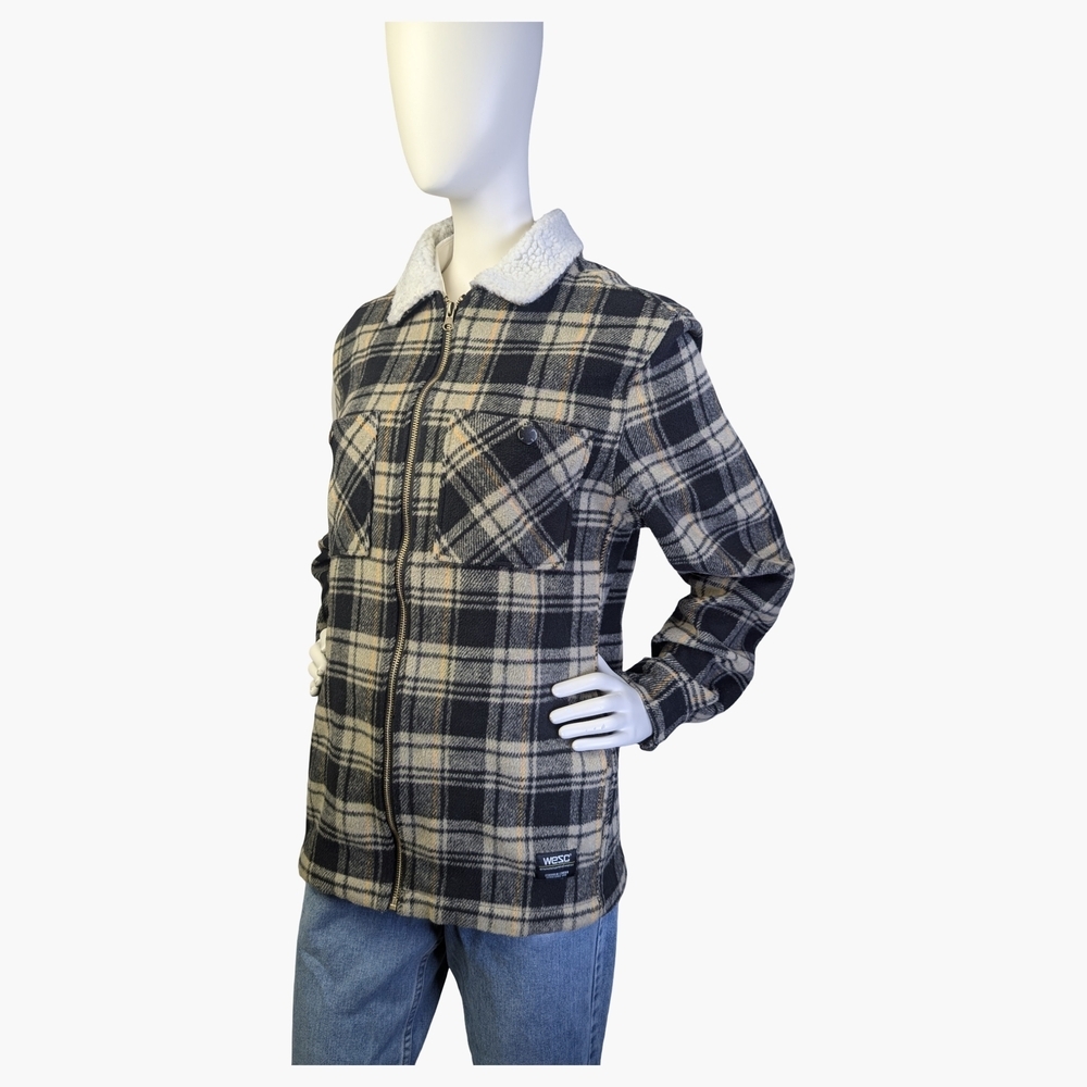 WeSC Plaid Workwear Jacket With Sherpa Collar | Women's M - Picture 2 of 10